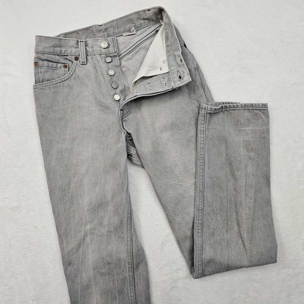 Levi's Jeans Womens 7 Gray High Rise Straight Leg Button Fly Made in USA 90s